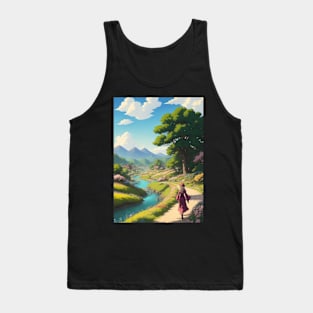 Medieval Landscape and Girl Tank Top